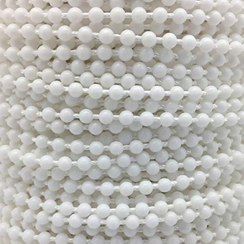 10 Yards Roller and Roman Shade Blind Beaded Chain Cord White Plastic Bead Rope 