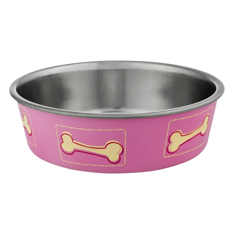 Loving Pets Bella Dog Bowl Medium Coastal Pink Walmart