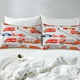 thumbnail image 4 of Fire Truck Bedding Set Red Fire Engine Vehicle Bed Sheets, Ambulance Police Car Pattern Fitted Sheet , 1 Fitted Sheet 1 Pillowcase, Twin Size, 4 of 5