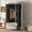 Gray, variant on YWEN 68.2" H Wardrobe Armoire Closet with Mirror, Modern Freestanding Wooden Closet Wardrobe Cabinet with 3 Doors and Locking Drawers, Bedroom Armoires with Shelves and Hanging Rod, Gray