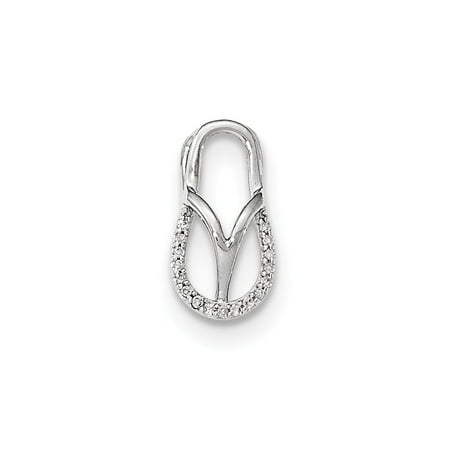 14k White Gold Diamond Sandle Pendant