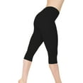 thumbnail image 2 of Fangasis Women Loungewear Skinny Pants Solid Color Bottoms Ladies Plain Capri Trousers Baggy Holiday Leggings Black XL, 2 of 3