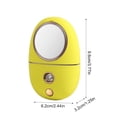 thumbnail image 4 of Humidificador Mist Spray Cool Mist Steam Handheld Nanómetro operado por USB Little Bear con espejo cosmético para viajes Uso en el hogar amarillo Inevent HA028152-03B, 4 of 7