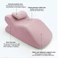 thumbnail image 6 of ColourTree Pink Adult Ergonomic Memory Foam Bed Triangle Wedge Pillow Headboard with Face Down Massage Prone Pillow Function for Reading, with Washable Cover, 6 of 7