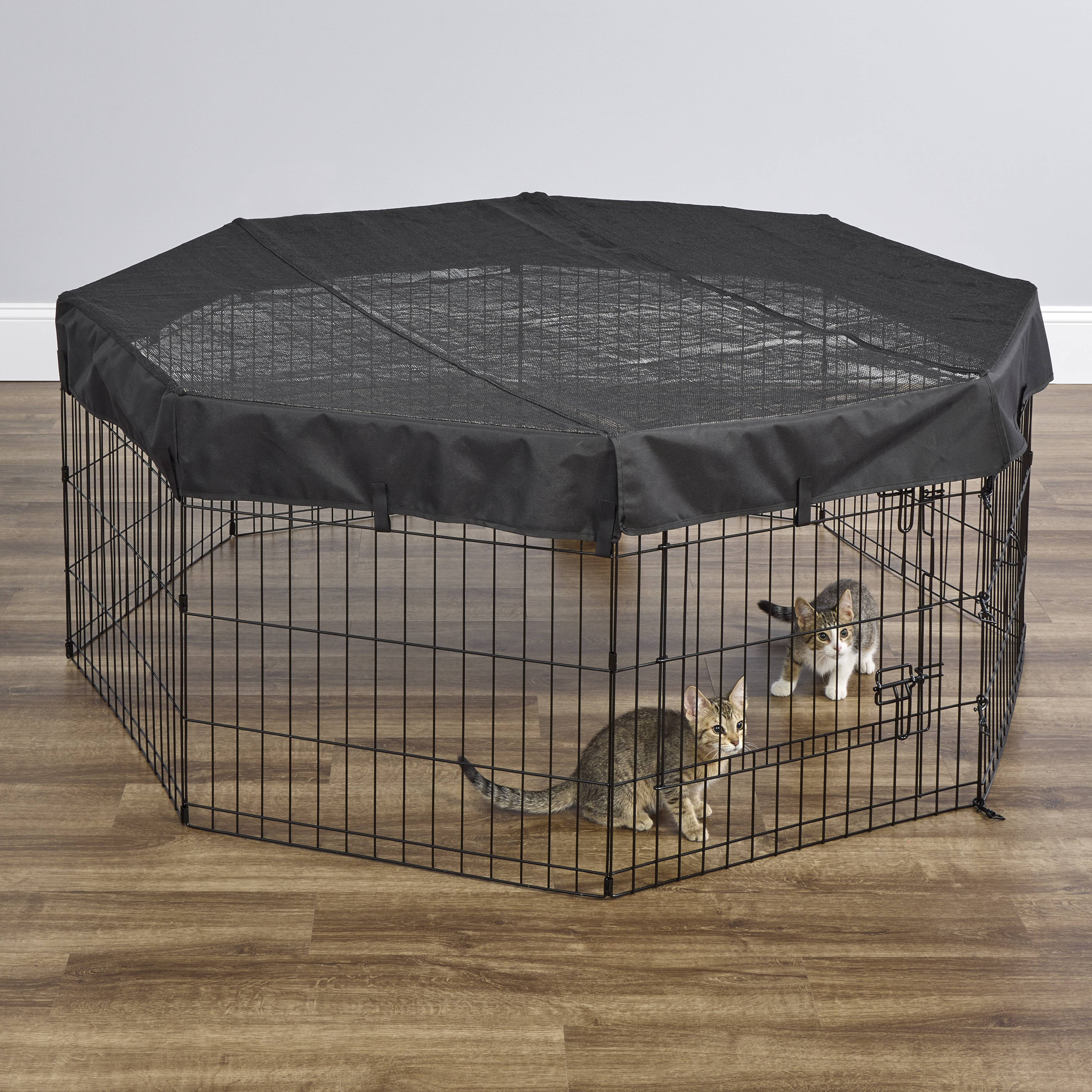MidWest Homes for Pets Octagon Exercise Pen Fabric Mesh Top for Dogs and Small Animals, Fits ALL MidWest Exercise Pens, Black