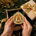 thumbnail image 4 of Christmas Nativity Scene Acrylic Flat Ornament 3.1 in Religious Holy Family Hanging Tree Decor Design A, 4 of 5