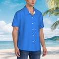 thumbnail image 2 of Lsque Dodgerblue pattern Hawaiian Shirt for Men, Unisex Summer Beach Casual Short Sleeve Button Down Shirts-Large, 2 of 9