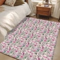 thumbnail image 4 of 3'x5' Rug for Living Room Bedroom, Vintage Pink Flower Washable Area Rugs Non-Slip Carpet Mats, Spring Floral Leaves Pastoral Birds Plants Indoor Low Pile Area Rug Runner for Kitchen, Mudroom, 4 of 8