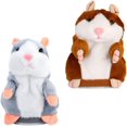 thumbnail image 1 of 2 piezas de juguete de peluche de hámster parlante que repite lo que dices, grabación electrónica, juguete interactivo de peluche, juguetes de aprendizaje temprano, regalos navideños JM, 1 of 5