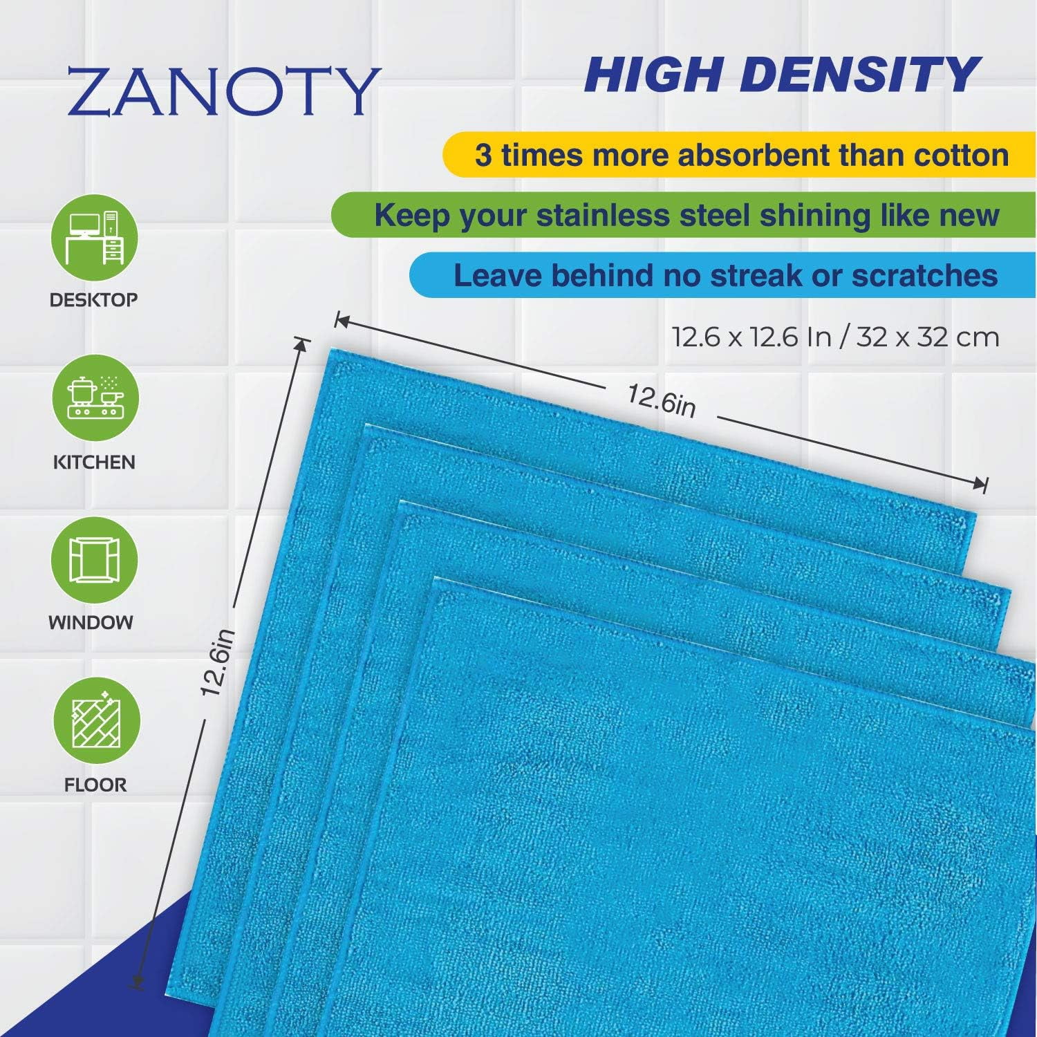 24 Microfiber Cleaning Cloth - Smart Kitchen Towels - Cleaning Supplies - Ultra Soft wipes for House - Microfiber Cloths - Large Cleaning Rags
