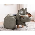 thumbnail image 5 of Home 2 Office Dean The Dinosaur Fabric Storage Ottoman/Stool in Gray/Natural, 5 of 6