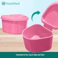 thumbnail image 4 of Dental Grade Trapezoid Denture Bath Case by VASTMED | Denture Cleaner Cup for Artificial Teeth & Aligners | Mouth Guard, Night Guard, Gum Shields, Retainer for Travel, Home Office, 4 of 8