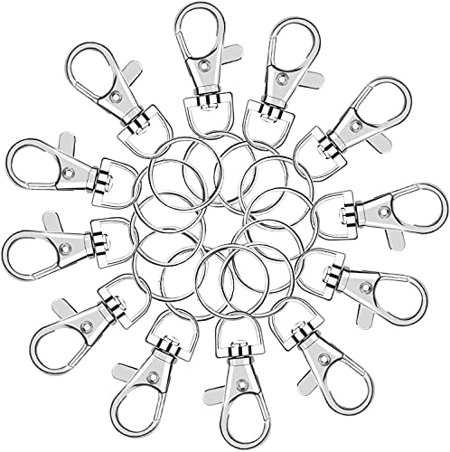 60pcs Key Chain Clip Hooks Swivel Clasps Lanyard Snap Hooks with Split Key Rings