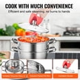 thumbnail image 5 of VEVOR Steamer Pot, 8.66in/22cm Steamer Pot for Cooking with 3QT Stock Pot and Vegetable Steamer, Large Capacity Stainless Steel Food Steamer Cookware with Lid for Gas Electric Induction Grill Stove, 5 of 9