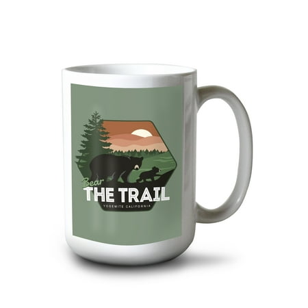

Lantern Press 15 fl oz Ceramic Mug Yosemite Evergreen Lodge Camping Rules Typography Contour Dishwasher & Microwave Safe