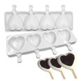 thumbnail image 1 of Paletas De Hielo Moldes De Silicona De 4 Cavidades Moldes De Paletas Reutilizables En Forma De Corazón Para Niños Y Adultos 2 Uds Moldes Eigraketly HA035522-00, 1 of 6
