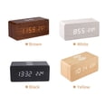 thumbnail image 2 of Reloj despertador digital de madera Pantalla LED electrónica de tiempo para dormitorio Carga inalámb Tomshoo  Blanco, 2 of 7