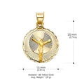 thumbnail image 3 of Ioka-14K Yellow Gold Diamond Cut Jesus Stamp Charm Pendant with 2.3mm Hollow Cuban Chain Necklace - 22", 3 of 6