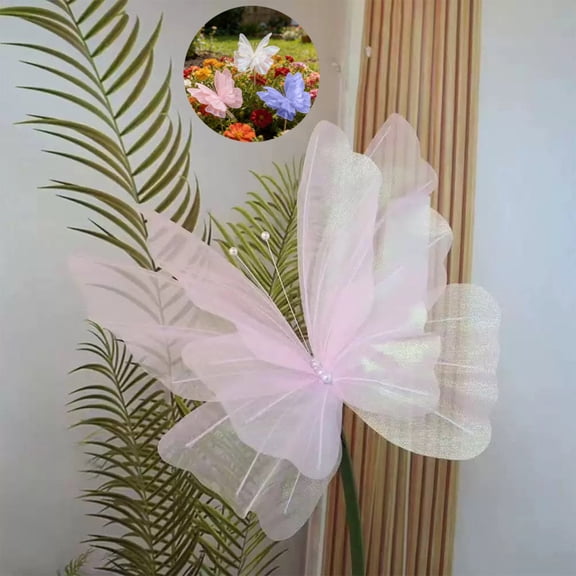 Large 3D Butterfly Decor Ornament, 19.3in × 16.6in Butterfly Photography Prop, Decorative Accessory for Wedding, Garden and Indoor Outdoor Decoration