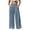 Blue-1, variant on Womens Cotton Pants High Waist Wide Leg Dress Pants Business Casual Office Trousers Summer Boho Travel Workwear