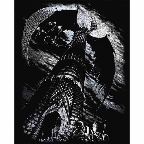 Silver Foil Engraving Art Kit 8"X10"Dragon Tower