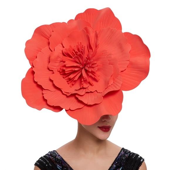 YAOBAMM Big Flower Shaped Fascinator Hat Large Flower Hair Band Headband Fascinator Hat Headdress Bridal Makeup Prom Photography Accessories