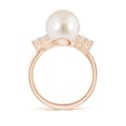 thumbnail image 2 of ANGARA South Sea Cultured Pearl Bypass Ring with Diamond Trio in 14K Rose Gold for Women | June Birthstone, Birthday, Anniversary, Jewelry Gift for Women | Pearl Ring, 2 of 8