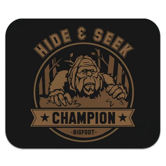 Hide and Seek Champion Bigfoot Sasquatch Funny Low Profile Thin Mouse Pad Mousepad