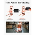 thumbnail image 3 of VEVOR Material Lift Winch Stacker, 330 lbs Capacity Pallet Truck Dolly, 42.9 in Max Lifting Height Manual Winch Stacker, Multifunctional Manual Pallet Truck Stacker with Swivel Casters and Lift Plate, 3 of 9