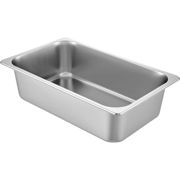 KFFKFF Set of 6 Steam Table Pans, Dimensions 20.9 x 12.8 x 5.9 Inch, Full Size 20.5L Deep Food Storage, Stainless Steel Oven Tray, Hotel Pans, Anti-Jam Steam Table Food Pan