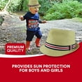 thumbnail image 3 of PEAK 2 PEAK Unisex Kids Straw Trilby Fedora Cap Felt Fedora Hat Short Brim Sunhat - Red Band - Size 4-7 Years, 3 of 5