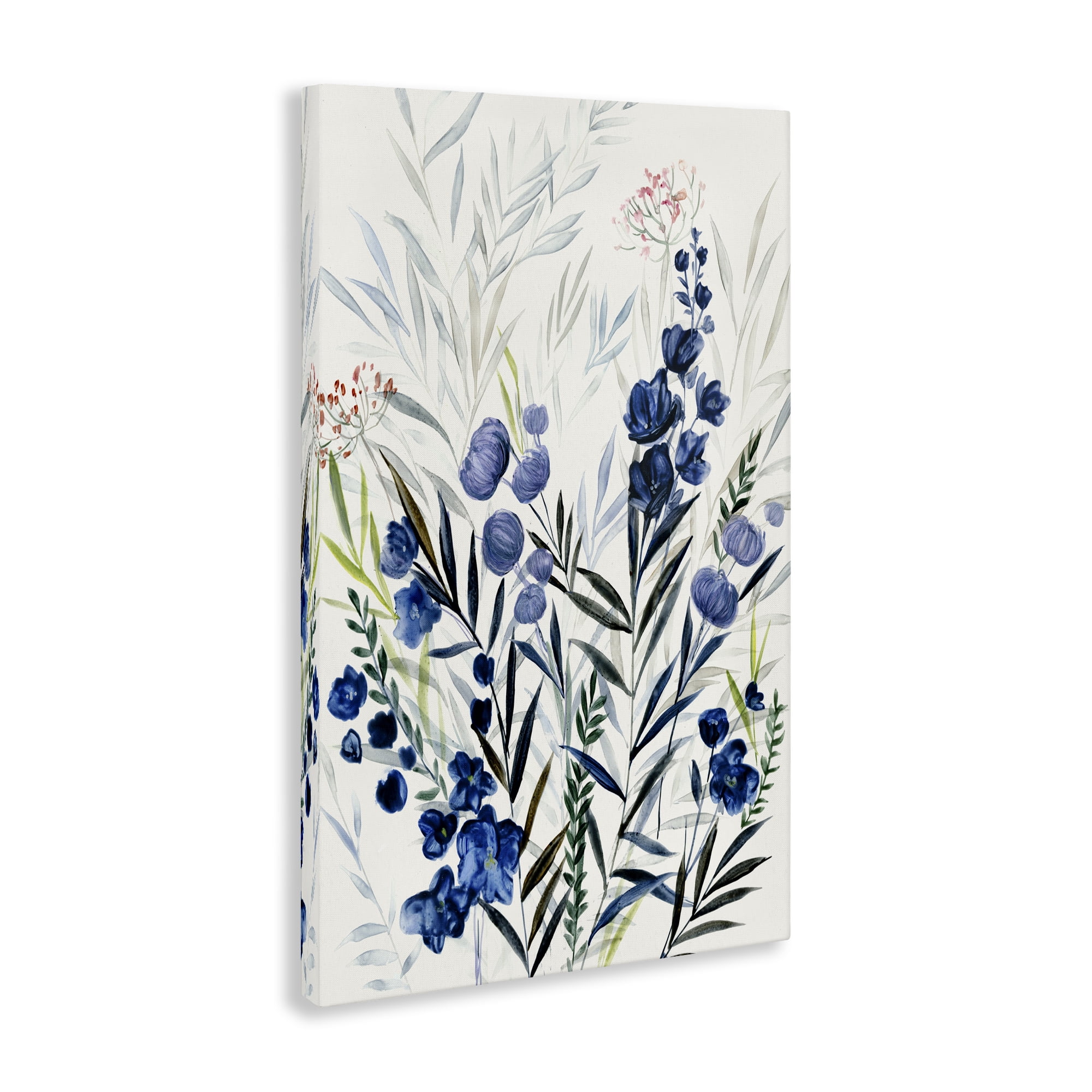 Stupell Industries Varied Indigo Herbs Plants & Flowers Painting Wrapped Canvas Art Print Wall Art, 20 x 30