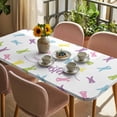 thumbnail image 3 of Bunny Easter Table Cloths for 4 Foot Rectangle Tables, Spring Rabbits Modern Art Patio Waterproof Elastic Fitted Tablecloths, Washable Rectangular Table Cover for Camping, 3 of 8