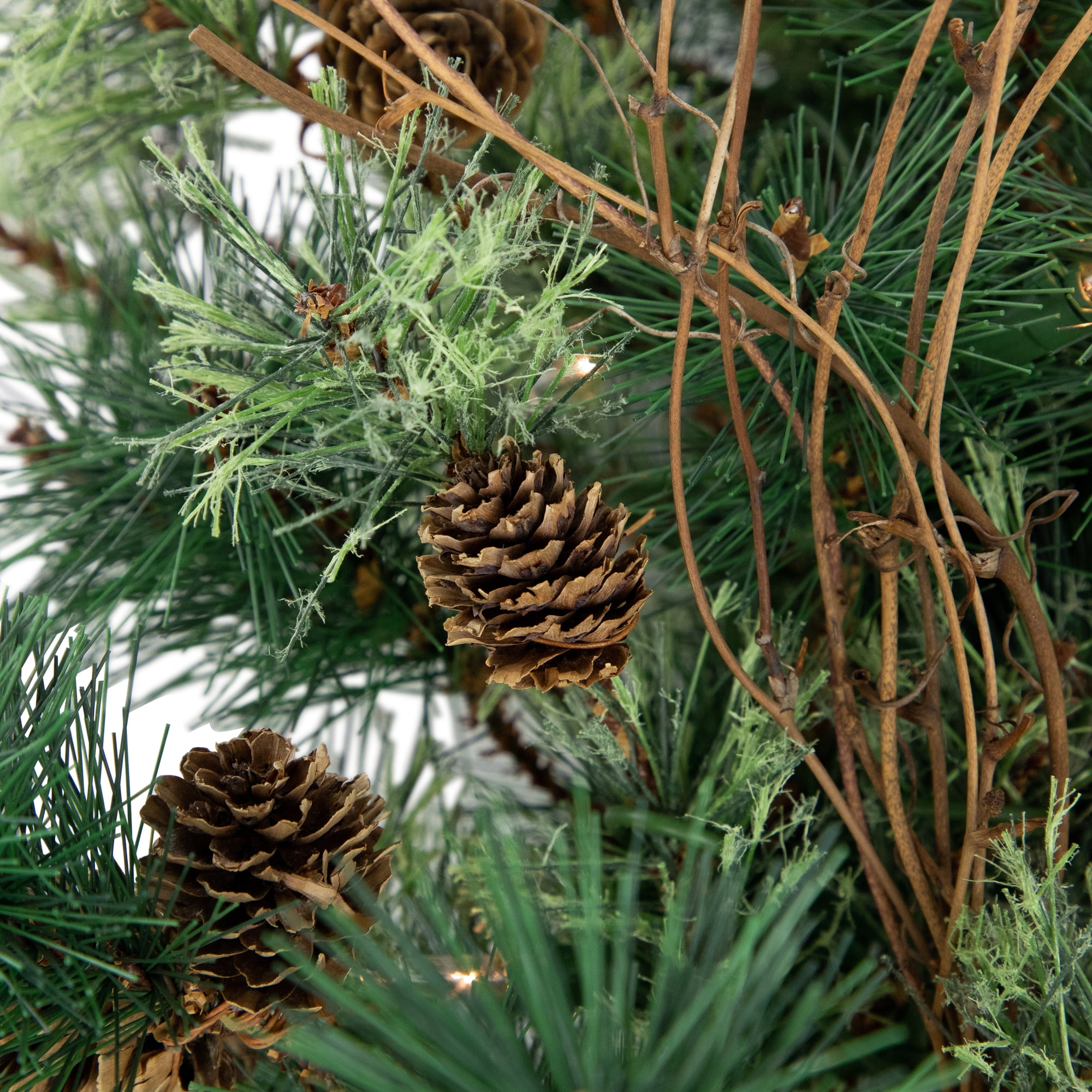 2' x 18" Pre-Lit Country Mixed Pine Artificial Christmas Wall or Door Tree - Clear Lights