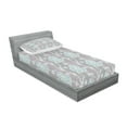 thumbnail image 2 of Ambesonne Floral Fitted Sheet & Pillow Sham Set, Victorian Vintage Soft, Twin, Grey Seafoam Tan, 2 of 2