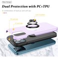 thumbnail image 4 of Case for iPhone 12 Pro Max, [Built-in Camera Cover] Military Shockproof Phone Case Cover with Embedded Metal Ring Stand Kickstand [Support Magnetic Car Holder] for iPhone 12 6.7'', Lavender, 4 of 13