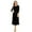 Black, variant on Women's Casual Basic Comfy 3/4 Sleeve Flare A-line Midi Long Maxi Dress