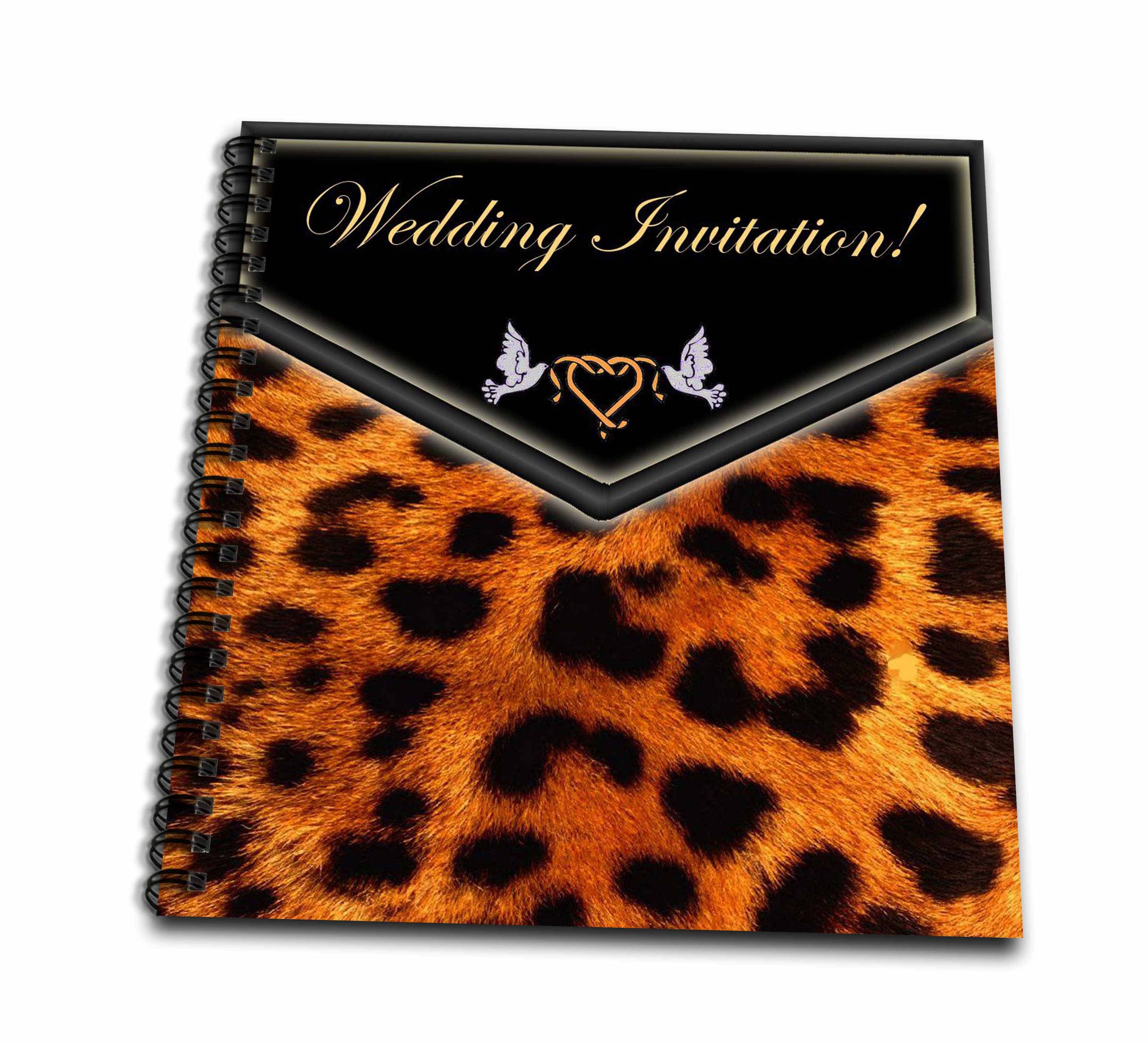 3dRose Leopard Wedding Invitation Memory Book, 12 by 12inch