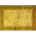thumbnail image 1 of Ahgly Company Machine Washable Indoor Rectangle Persian Yellow Traditional Area Rugs, 2' x 4', 1 of 4