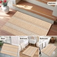 thumbnail image 3 of Rectangle Rug 2x3ft Area Rug, Farm Lattice Houndstooth Pattern Area Rugs for Living Room Bedroom, Rustic Beige Khaki Plaid Floor Mat Non-Shedding Non-Slip Carpet Indoor Accent Rugs, 3 of 9