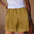 thumbnail image 6 of Shorts for Women JIANLAI Fashionable Lightweight Lace-Decorated Shorts, Stretch High-Waisted Shorts, Fluffy Shorts, Summer Suit with Pockets S-XXXL Yellow, 6 of 8