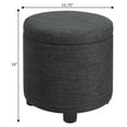 thumbnail image 3 of Designs4Comfort Round Accent Storage Ottoman with Reversible Tray Lid, 3 of 7