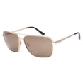 thumbnail image 2 of JUST GO Men Metal Frame Square Aviator Polarized Sunglasses, 100% UV Protection, Matte Gold, Brow, 2 of 7