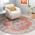 thumbnail image 2 of SAFAVIEH Arizona Shirley Oriental Machine Washable Area Rug, Rust/Aqua, 6' x 6' Round, 2 of 8