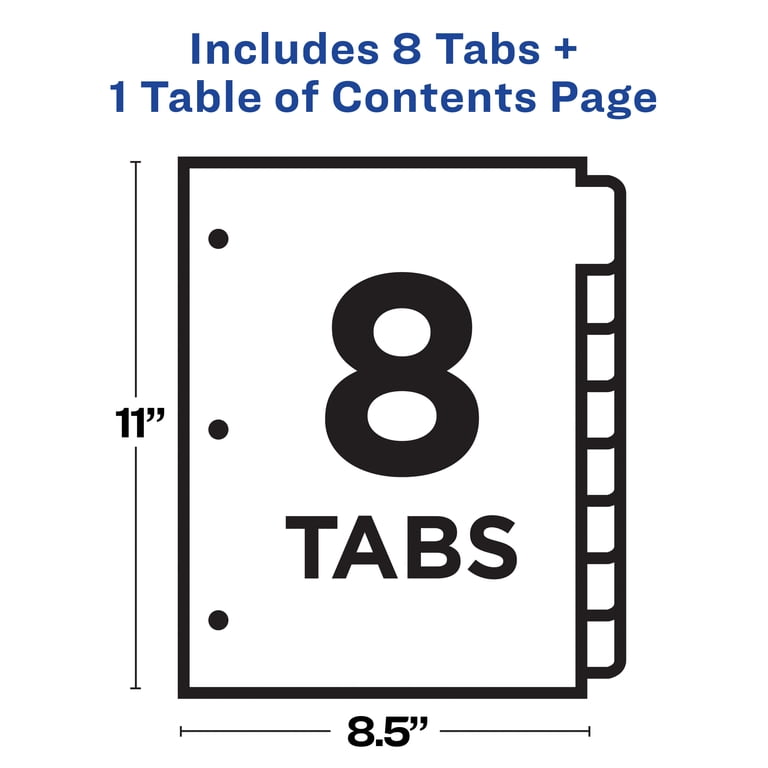 Avery Ready Index Dividers, 8 Tabs, Customizable TOC photo 4