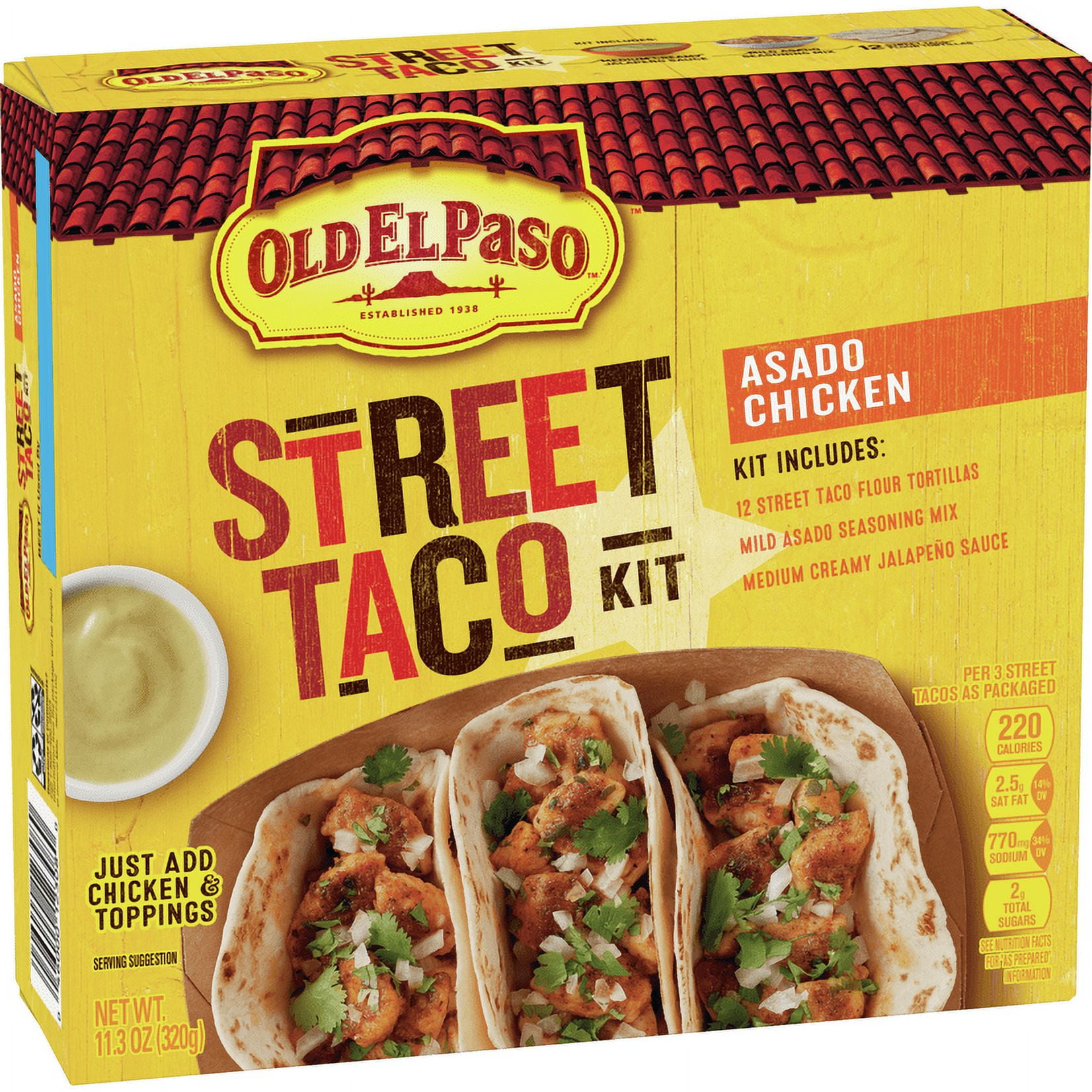 Old El Paso Street Taco Kit, Asado Chicken, 11.3oz