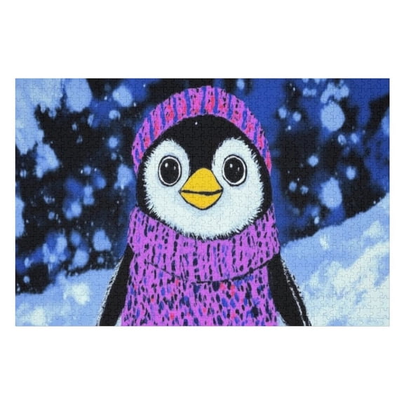 Puzzles for Adults 300 Pieces - Cute Penguin Winter Wonderland Challenging Gift for Puzzle Lovers, Fun Time with Friends, Displayable Wall Decor
