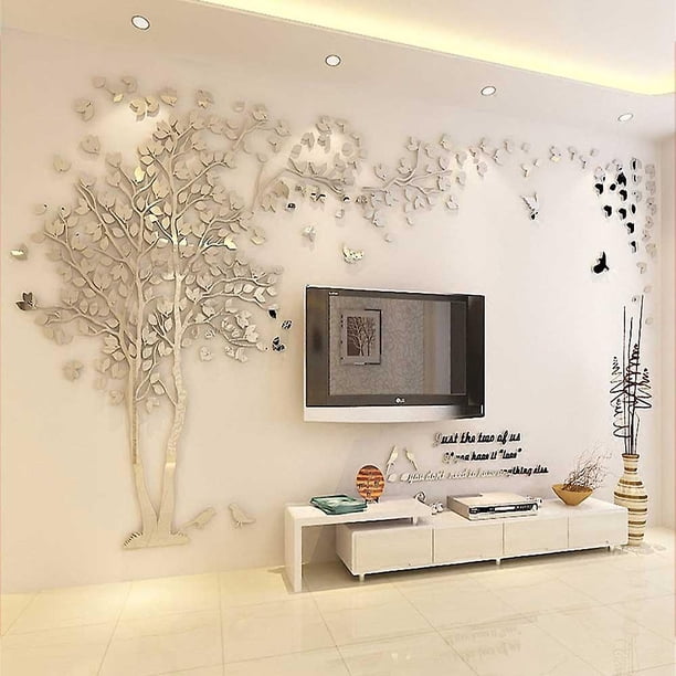 3D Huge Couple Tree Acrylic Wall Decals Murals zhangyuxiang LED