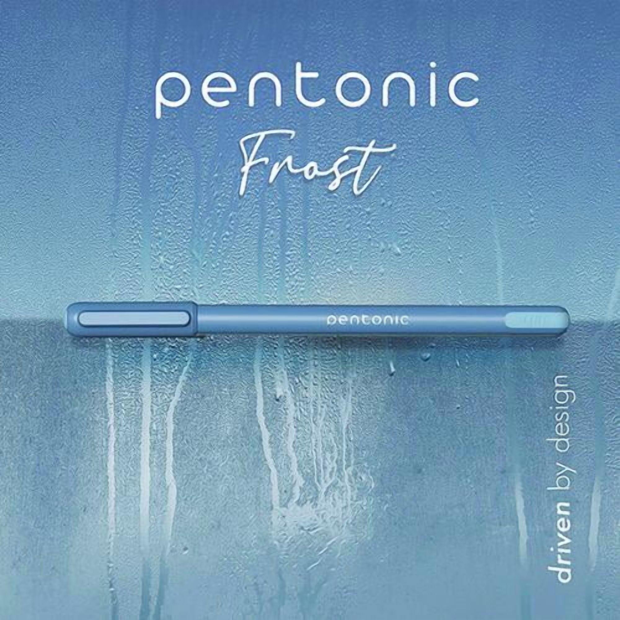 PENTONIC Gel Pen, Stick, Fine 0.7 mm, Blue Ink, Frosted Blue Barrel, 10/Pack | Bundle of 5
