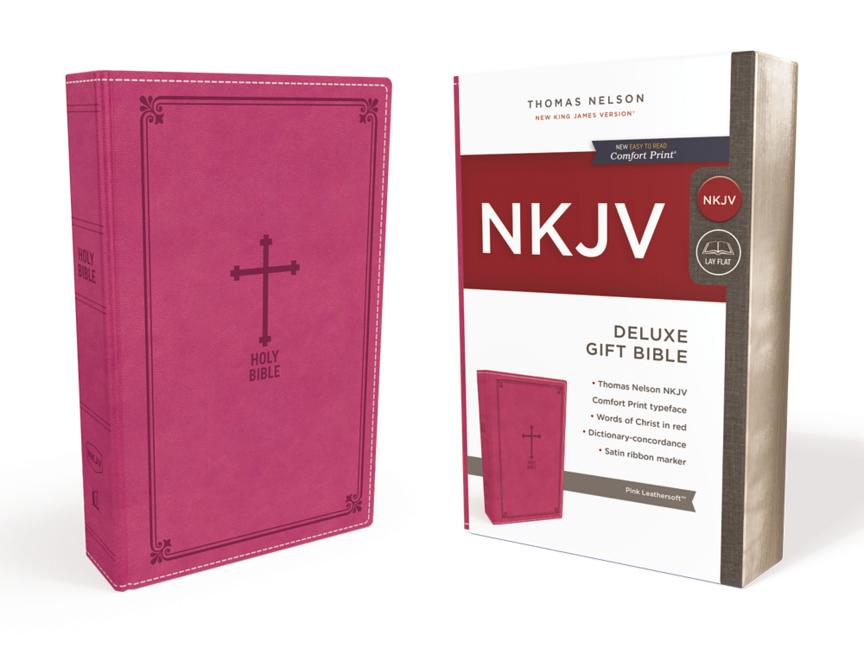 NKJV, Deluxe Gift Bible, Imitation Leather, Pink, Red Letter Edition ...